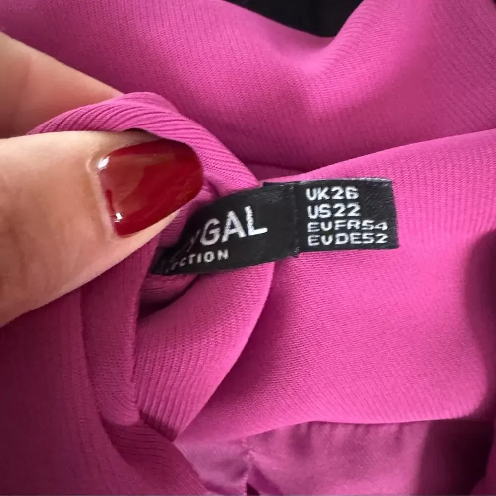 Nasty Gal plus size pink blazer jacket with tie waist, size 22 - Picture 3 of 6